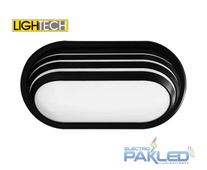 APLIQUE LED OVAL LINES 20W 30/40/60K 180-240V 50-60HZ 1800LM IP65 NEGRO LIGHTECH