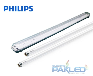 KIT LUMINARIA HERMETICA LED 100-277V IP65 L1200MM 2X16W 6500K (INCLUYE LAMPARAS)  PHILIPS