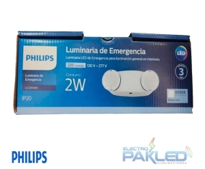 LUMINARIA EMERGENCIA LED 2X 2W 120-277V 220LM 1.5H IP20 LEDR1W5 PHILIPS