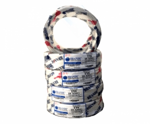 ALAMBRE SÓLIDO TW N°18 AWG COLOR BLANCO BRANDE