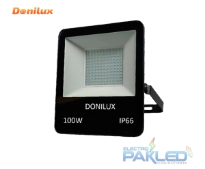 REFLECTOR LED 100W AC175-265V 6500K IP66 120LM/W SMD2835 (PF)>0.9 CLASE I 50,000HRS NEGRO DONILUX