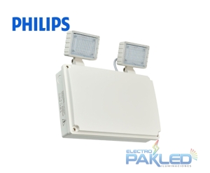 LUZ DE EMERGENCIA LED 2 FAROS 9W 220-240V 6500K 1000LM IP65 IK07 ELB3H CLASE II PHILIPS
