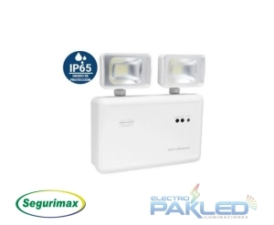 LUZ DE EMERGENCIA LED 2 FAROS 9.6W 120-240VAC 1200LM 3H IP65 SEGURIMAX